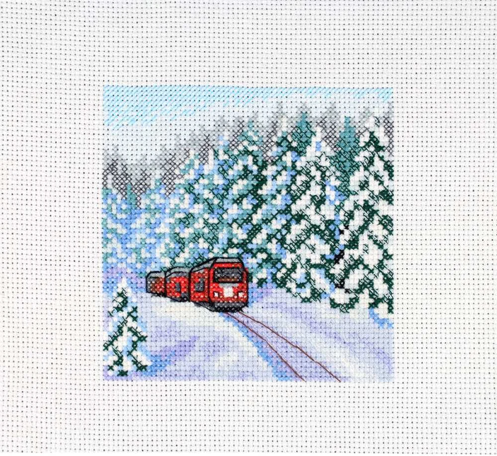 MP Studia Beldizart Kryželiu siuvinėjimo rinkinys "Per žiemos mišką" 11x11 cm SM-988