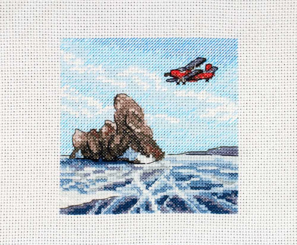 MP Studia Beldizart Kryželiu siuvinėjimo rinkinys "Virš užšalusio ežero" 11x11 cm SM-989