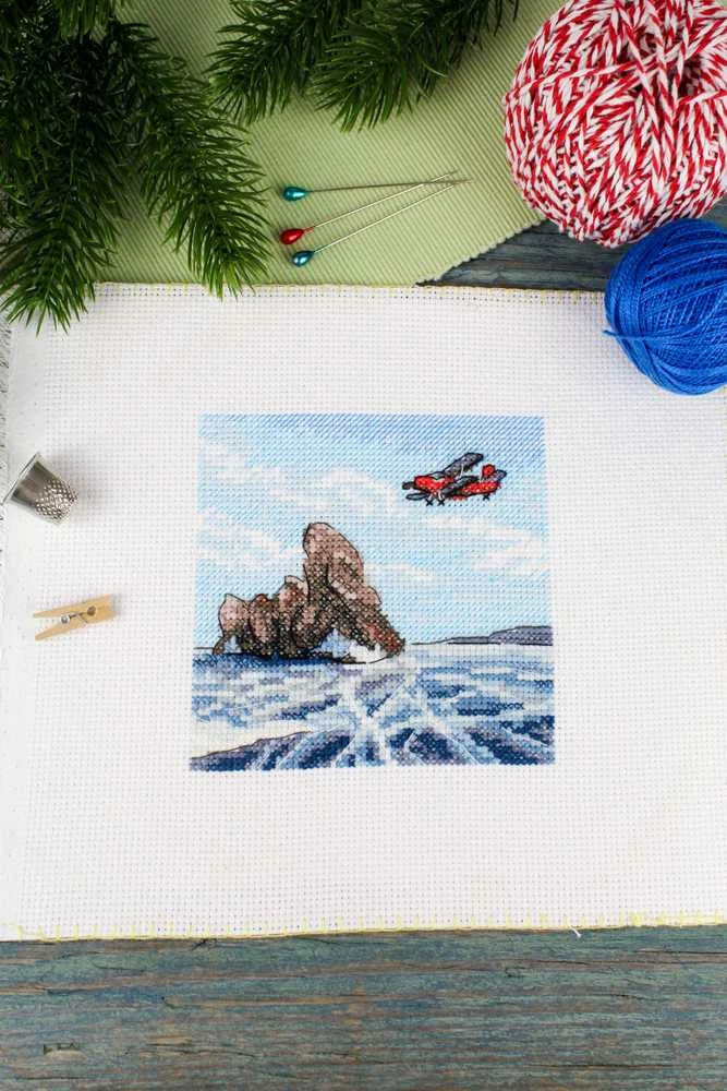 MP Studia Beldizart Kryželiu siuvinėjimo rinkinys "Virš užšalusio ežero" 11x11 cm SM-989
