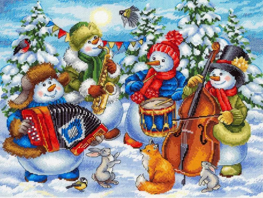 MP Studia Beldizart Kryželiu siuvinėjimo rinkinys „Linksmas orkestras“ 25x32 cm SNV-871