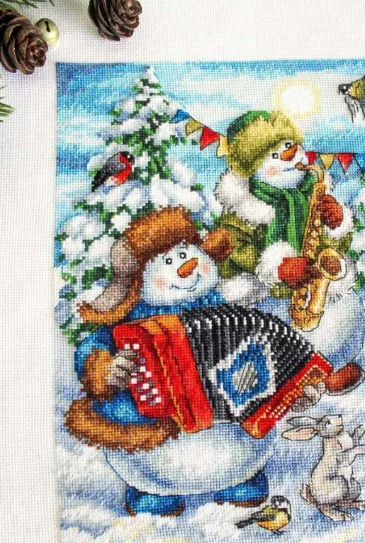 MP Studia Beldizart Kryželiu siuvinėjimo rinkinys „Linksmas orkestras“ 25x32 cm SNV-871