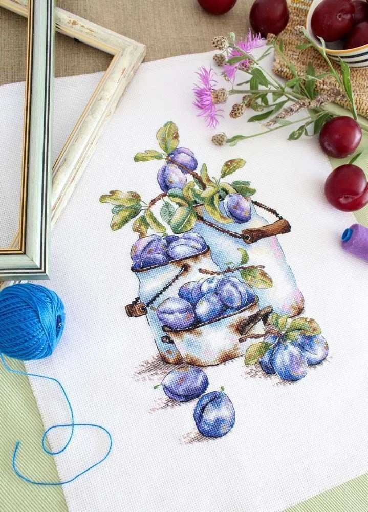 MP Studia Beldizart Kryželiu siuvinėjimo rinkinys "Garden plums" SNV-877