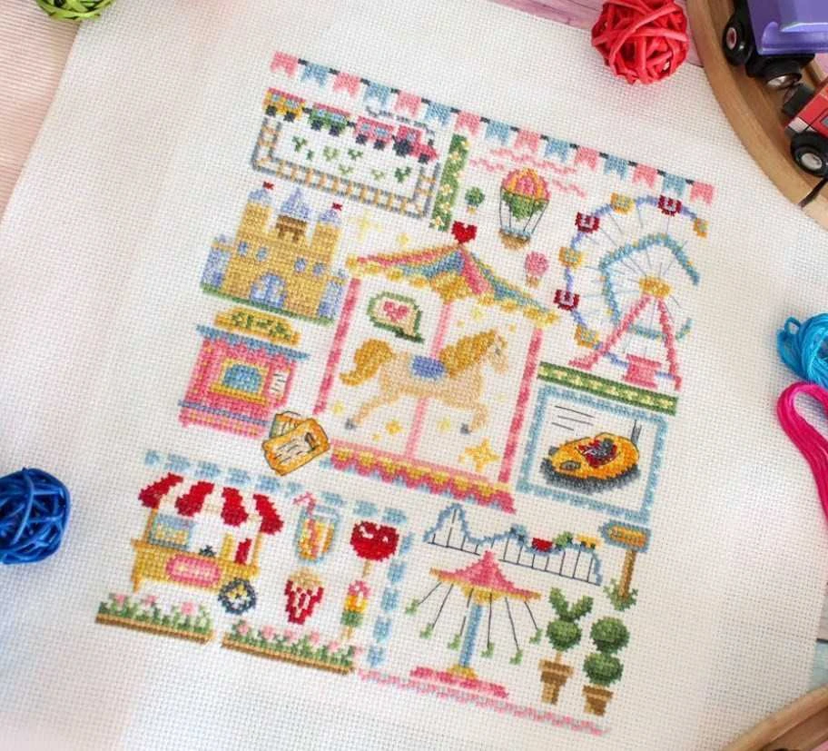 MP Studia Beldizart Kryželiu siuvinėjimo rinkinys „Sampler. Pramogų parkas“ SNV-882
