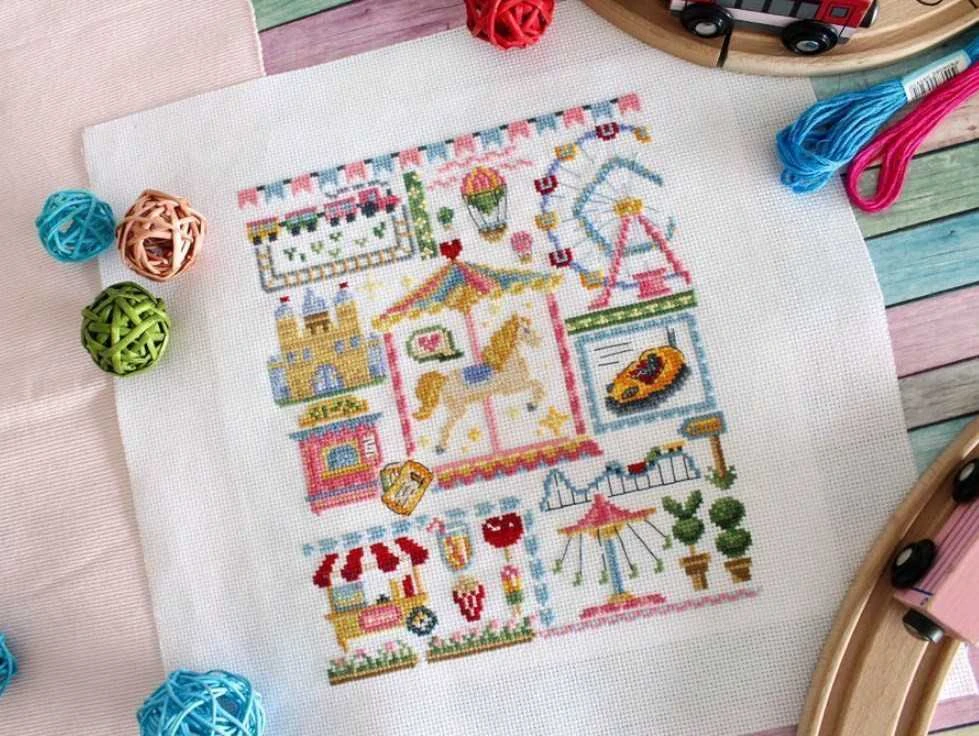 MP Studia Beldizart Kryželiu siuvinėjimo rinkinys „Sampler. Pramogų parkas“ SNV-882