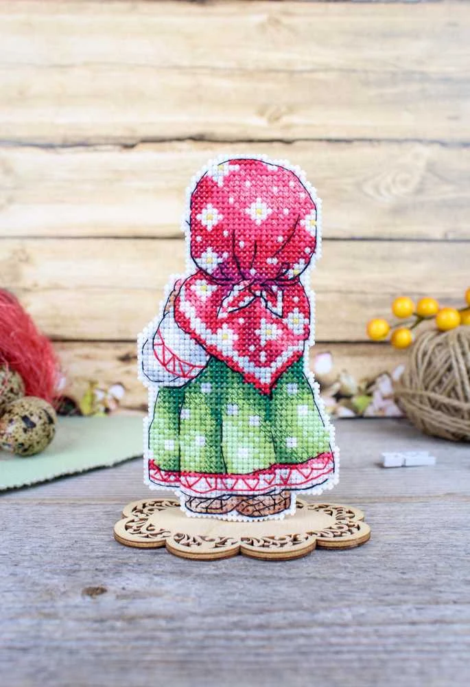 MP Studia Beldizart Kryželiu siuvinėjimo rinkinys "Mergaitė su višta" 12x7 cm SR-1170