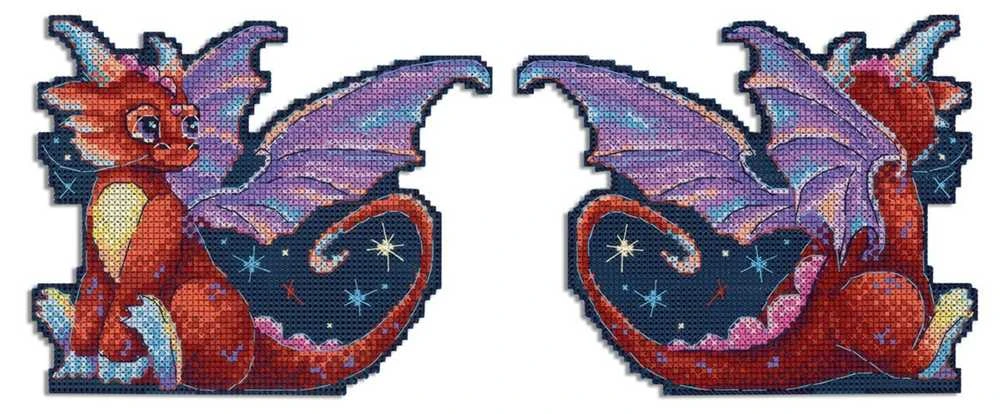 MP Studia Beldizart Kryželiu siuvinėjimo rinkinys ant plastikinio drobės "Midnight Dragon" 12x15 cm SR-889