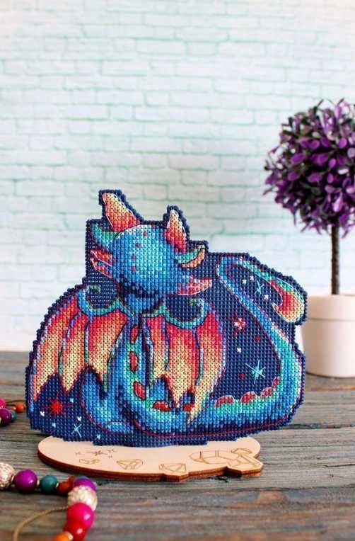 MP Studia Beldizart Kryželio siuvinėjimo rinkinys ant plastikinės drobės "Twilight Dragon" 15x12 cm SR-890