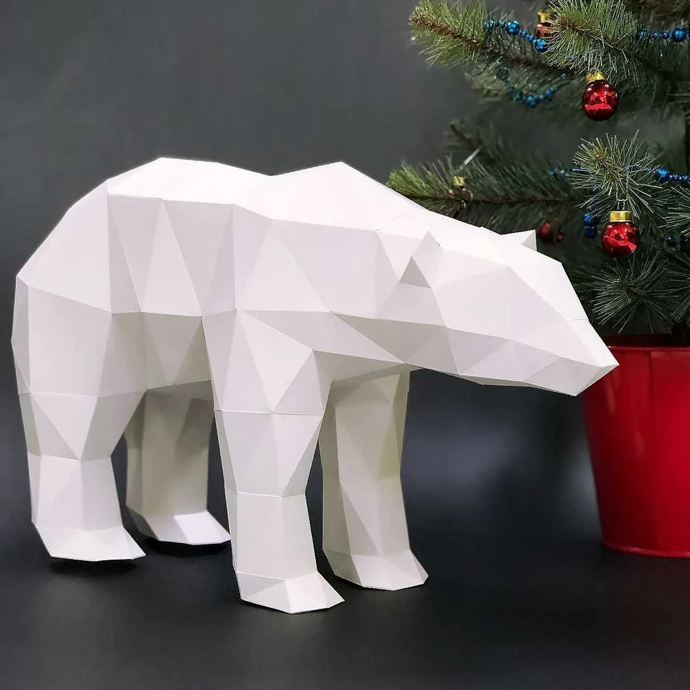 Beldizart Wizardi 3D popieriaus gaminimo rinkinys Baltasis lokys PP-2PLB-WHT