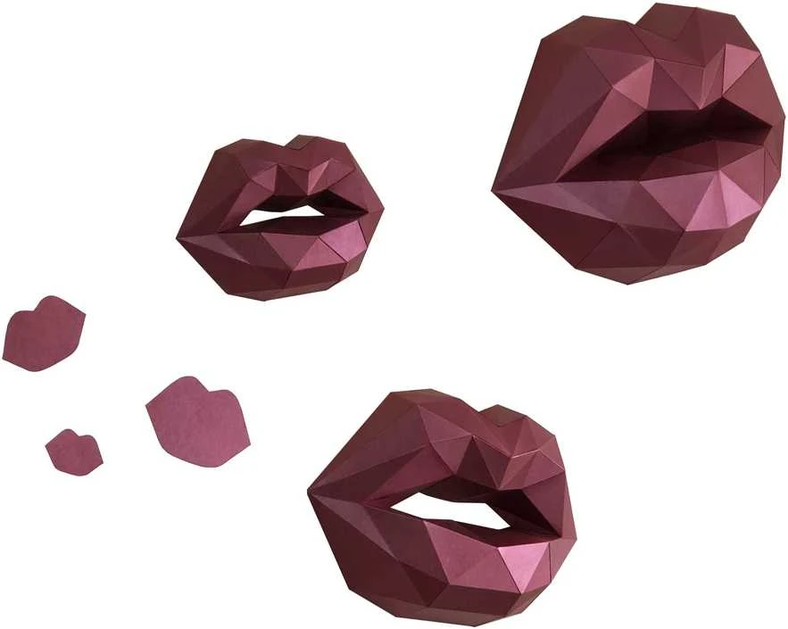Beldizart WIZARDI 3D popieriaus maketo rinkinys Kisses PP-1LIP-Raudonas