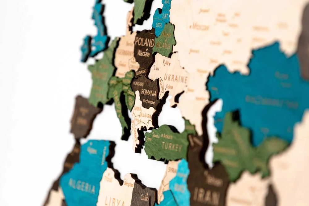 Medinio žemėlapio detalės Europos ir Afrikos regione