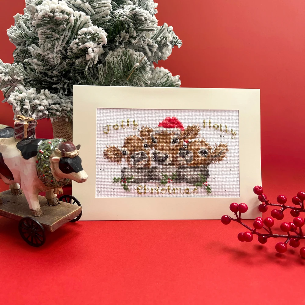 Bothy Threads Cross stitch "Christmas Card - Jolly Holly" XMAS75 16x10 cm