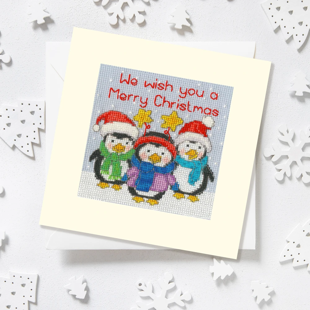 Bothy Threads Cross stitch "Christmas Card - Penguin Pals" XMAS69 10x10 cm