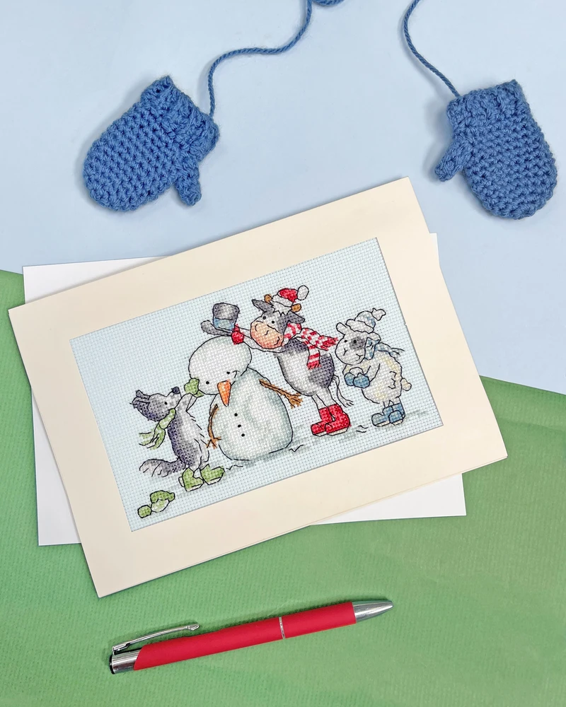 Bothy Threads Cross stitch "Christmas Card - Hat, Scarf, Gloves!" XMAS77 16 xx 10 cm