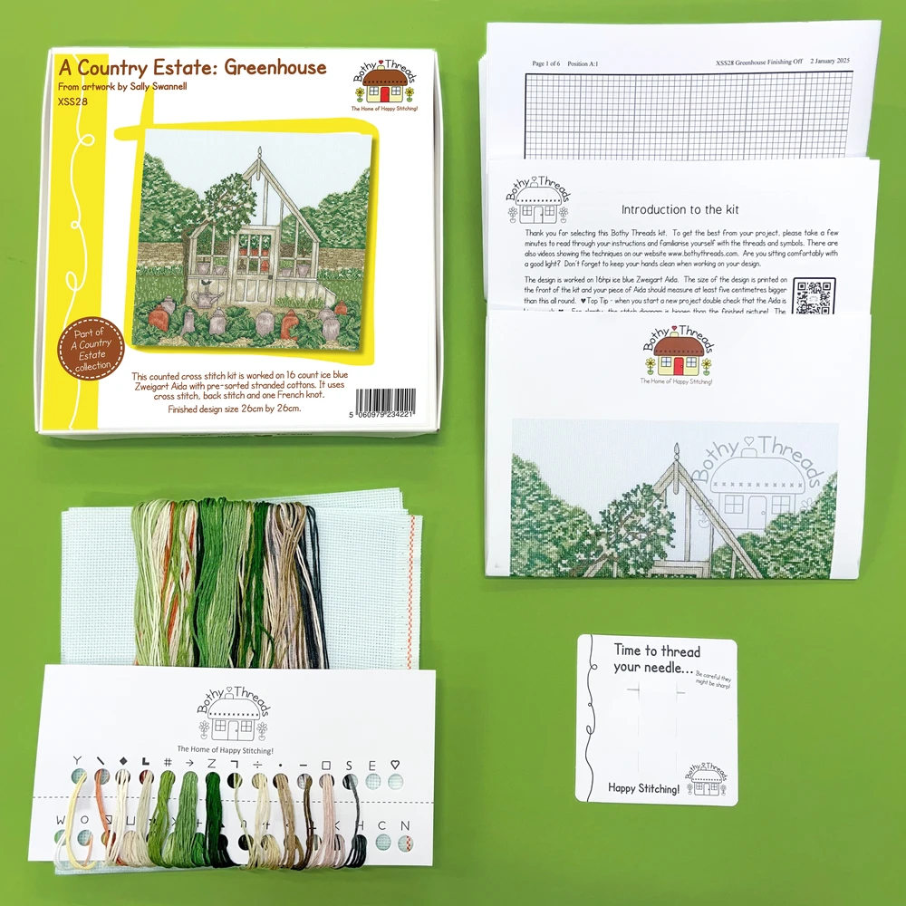 Bothy Threads Cross stitch kit "A Country Estate: GreenHouse" XSS28 26x26 cm