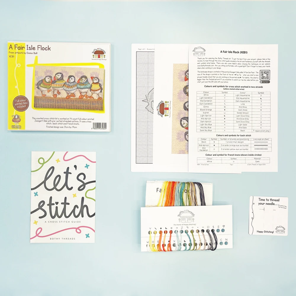 Bothy Threads Cross stitch kit "A Fair Isle Flock" XEB1 31x19 cm