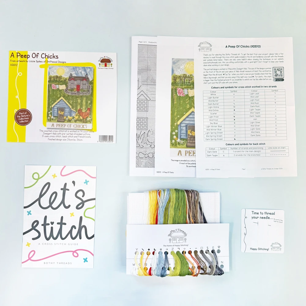 Bothy Threads Cross stitch kit "A Peep Of Chicks" XDD12 26x36 cm