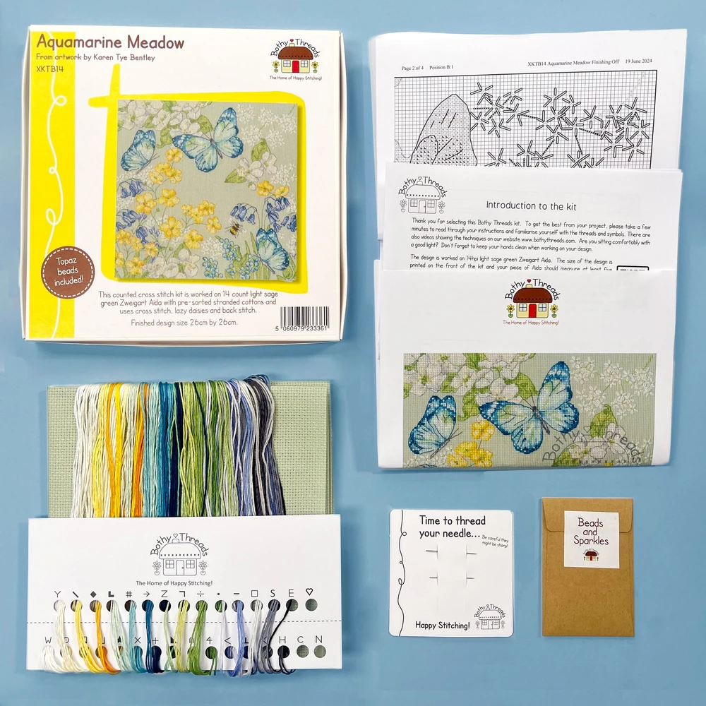 Bothy Threads Cross stitch kit "Aquamarine Meadow" XKTB14 26x26 cm