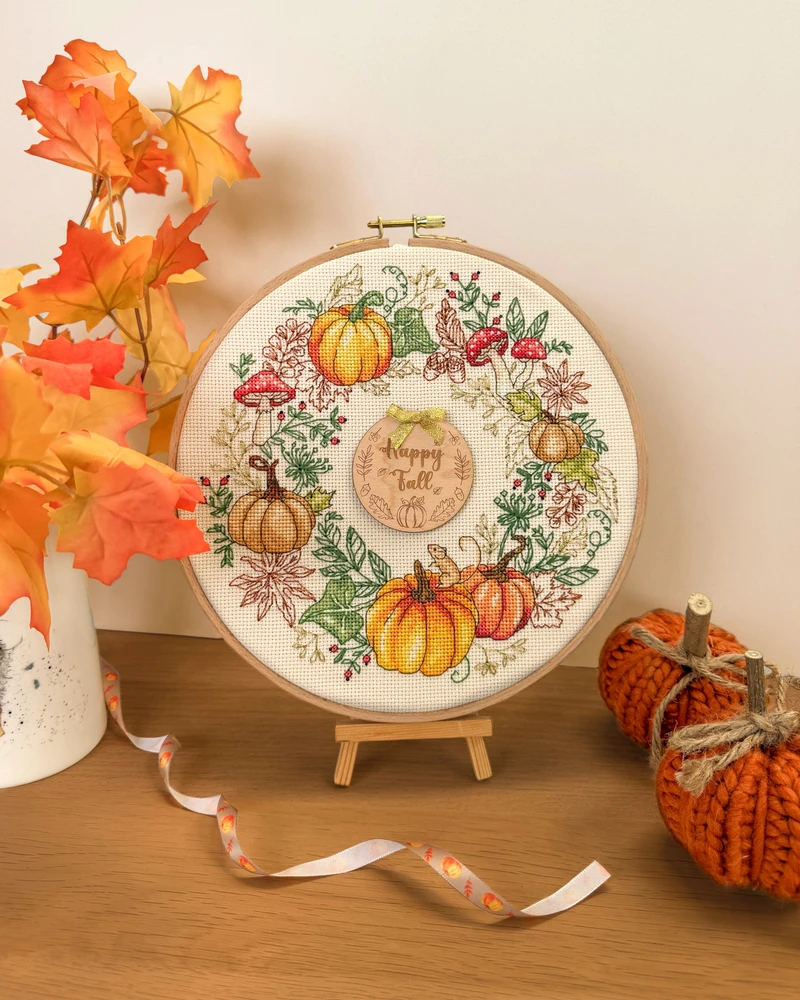 Bothy Threads Cross stitch kit "Autumn Wreath" XJS7 25x25 cm