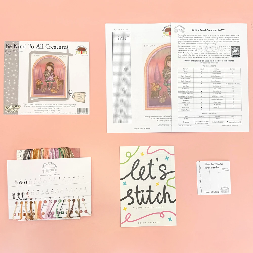 Bothy Threads Cross stitch kit "Be Kind To All Creatures" XG57 22x27 cm