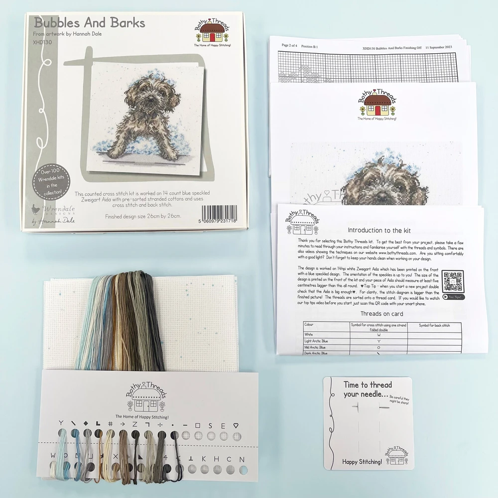 Bothy Threads Cross stitch kit "Bubbles And Barks" XHD130 26x26 cm