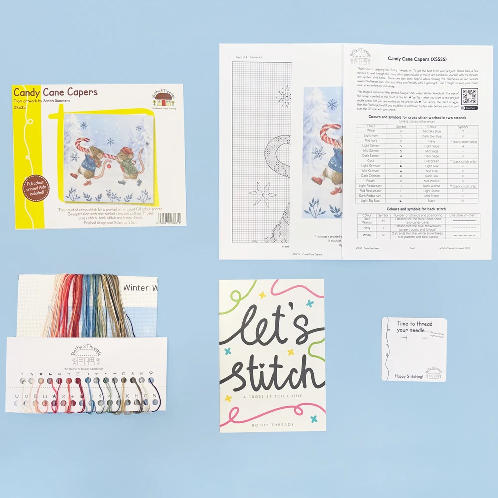 Bothy Threads Cross stitch kit "Candy Cane Capers" XSS35 26x26 cm