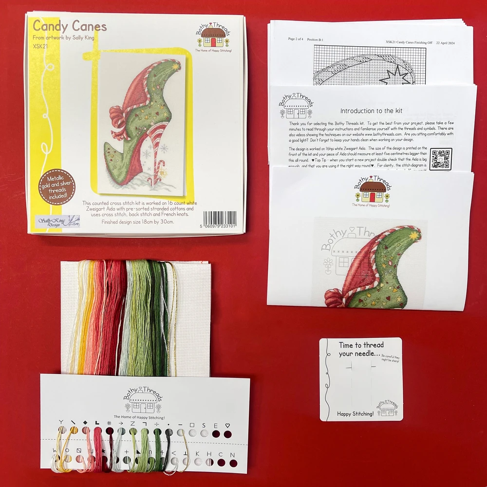 Bothy Threads Cross stitch kit "Candy Canes" XSK21 18x30 cm