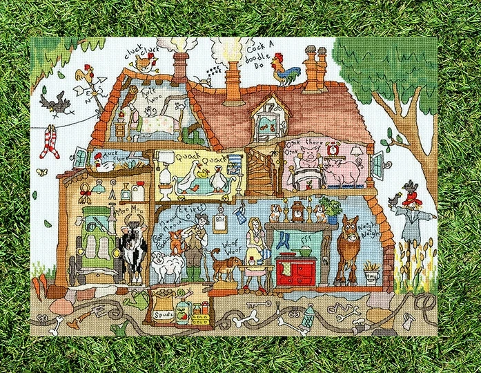 Bothy Threads Cross stitch kit "Cut Thru' Old MacDonald" XCT36 35x26 cm
