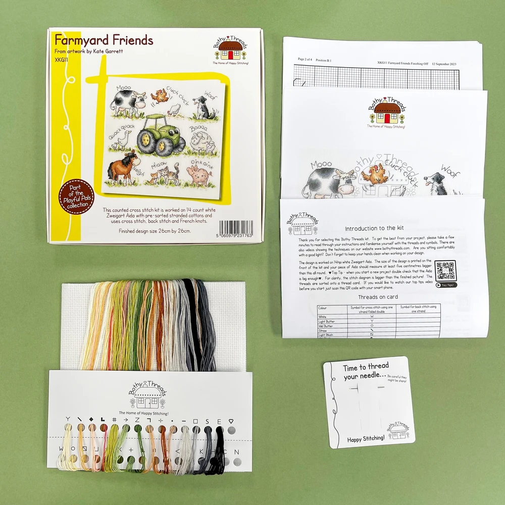 Bothy Threads Cross stitch kit "Farmyard Friends" XKG11 26x26 cm