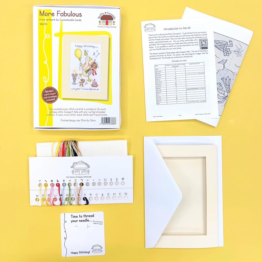 Bothy Threads Cross stitch kit "Greeting Card - More Fabulous" XGC51 10x16 cm