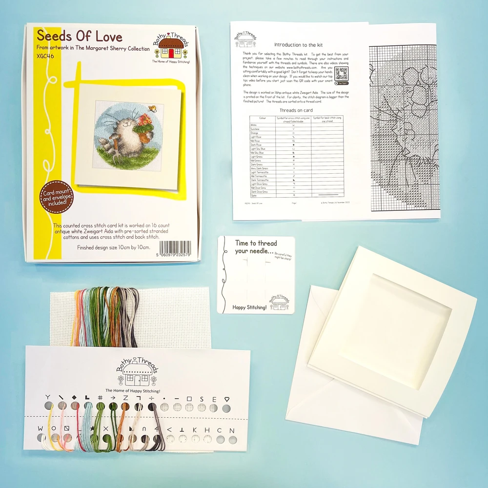 Bothy Threads Cross stitch kit "Greeting Card - Seeds Of Love" XGC46 10x10 cm