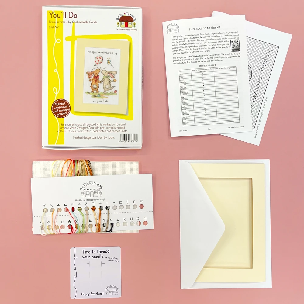 Bothy Threads Cross stitch kit "Greeting Card - You'll Do" XGC52 10x16 cm