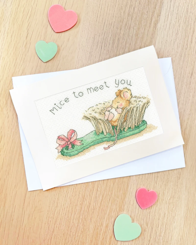 Bothy Threads Cross stitch kit "Greeting Card - Mice To Meet You" XGC65 16x10 cm