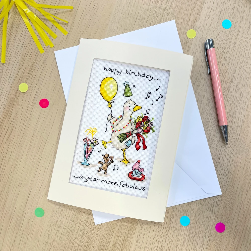 Bothy Threads Cross stitch kit "Greeting Card - More Fabulous" XGC51 10x16 cm