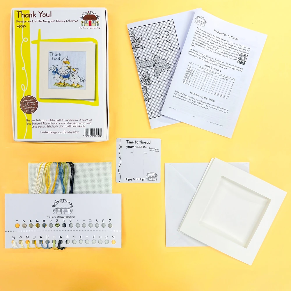 Bothy Threads Cross stitch kit "Greeting Card Thank You!" XGC45 10x10 cm