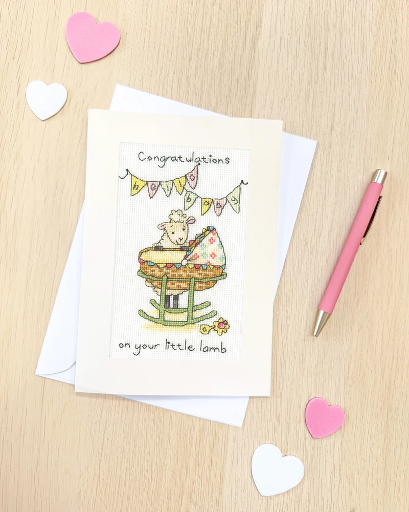 Bothy Threads Cross stitch kit "Greeting Card - Little Lamb" XGC67 10x16 cm