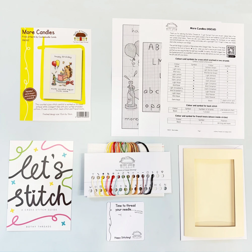 Bothy Threads Cross stitch kit "Greeting Card - More Candles" XGC62 10x16 cm