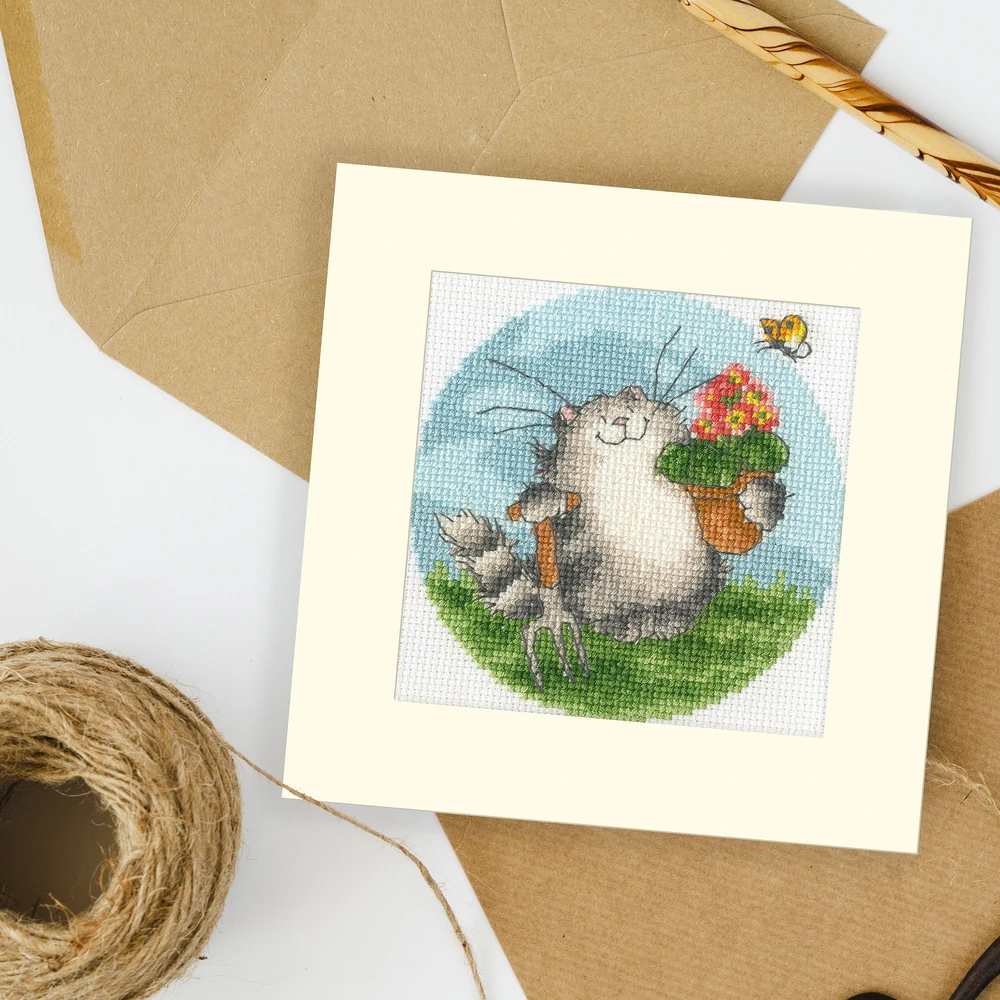 Bothy Threads Cross stitch kit "Greeting Card - Seeds Of Love" XGC46 10x10 cm