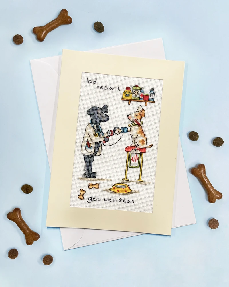 Bothy Threads Cross stitch kit "Greeting Card - Lab Report" XGC63 10x16 cm