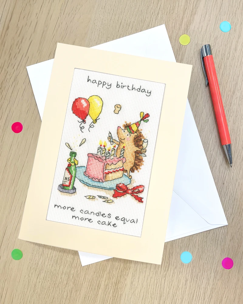 Bothy Threads Cross stitch kit "Greeting Card - More Candles" XGC62 10x16 cm
