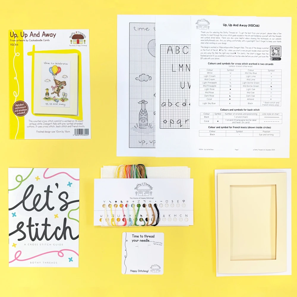 Bothy Threads Cross stitch kit "Greeting Card - Up, Up And Away" XGC66 10x16 cm