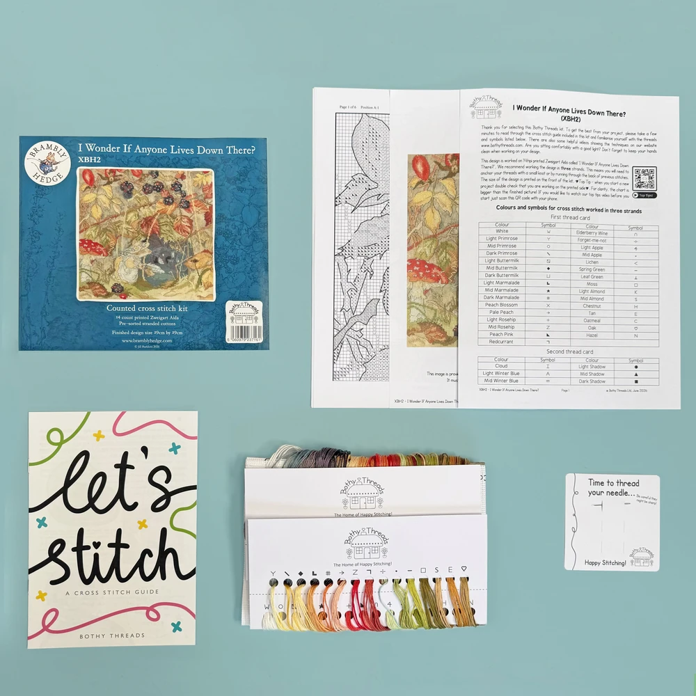 Bothy Threads Cross stitch kit "I Wonder If Anyone Lives Down There?" XBH2 29x29 cm