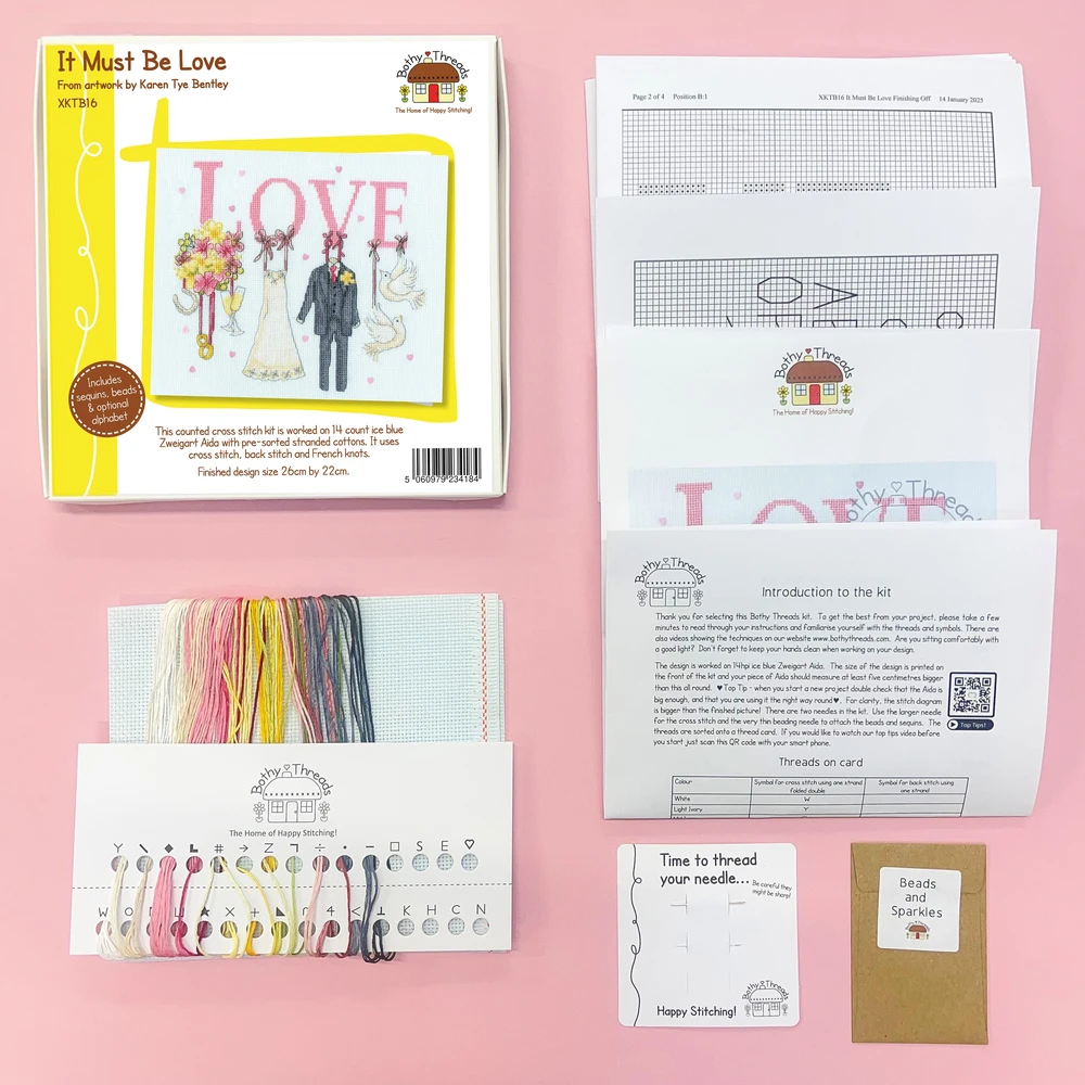 Bothy Threads Cross stitch kit "It Must Be Love" XKTB16 26x22 cm