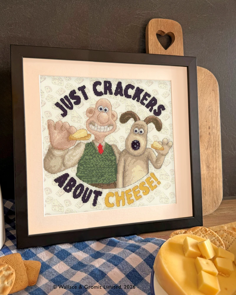 Bothy Threads Cross stitch kit "Just Crackers About Cheese!" XWG12 27x25 cm