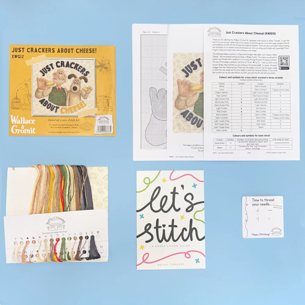 Bothy Threads Cross stitch kit "Just Crackers About Cheese!" XWG12 27x25 cm