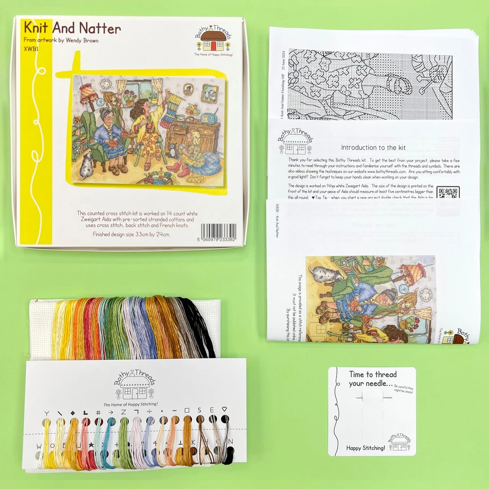 Bothy Threads Cross stitch kit "Knit And Natter" XWB1 33x24 cm