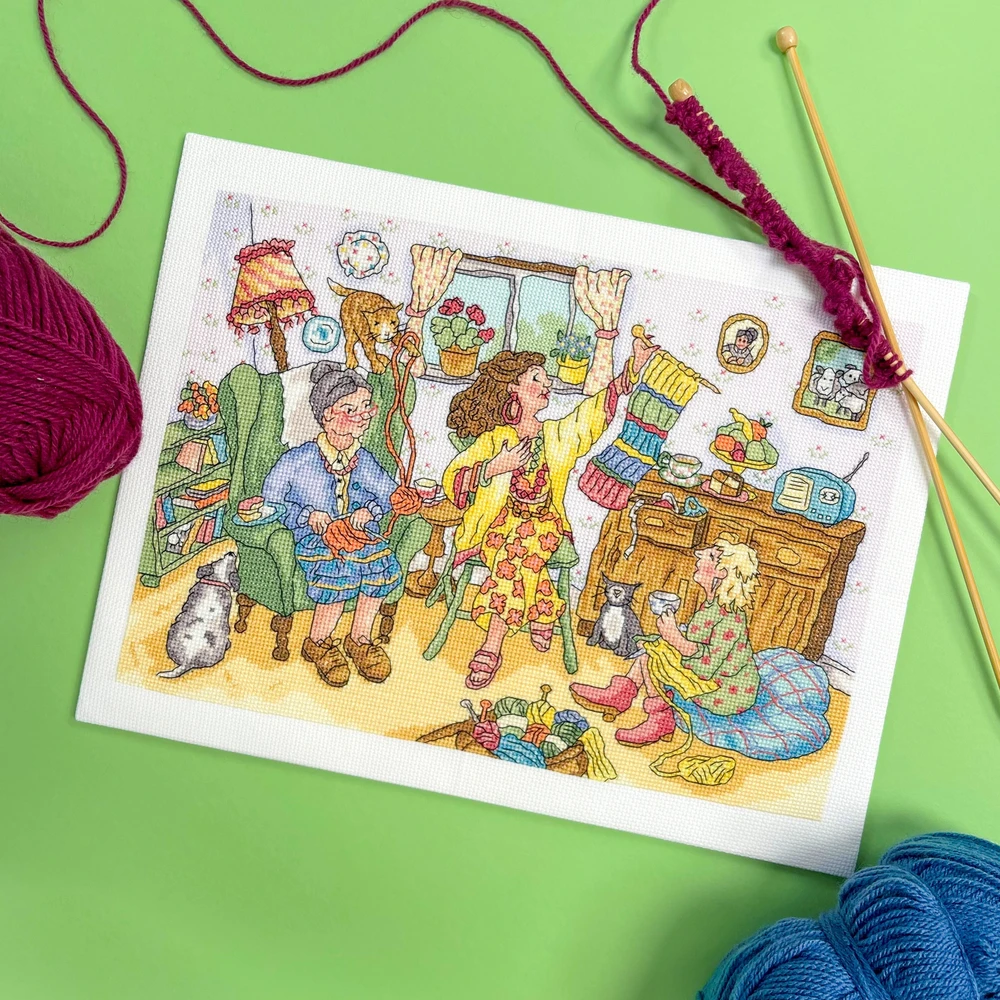Bothy Threads Cross stitch kit "Knit And Natter" XWB1 33x24 cm
