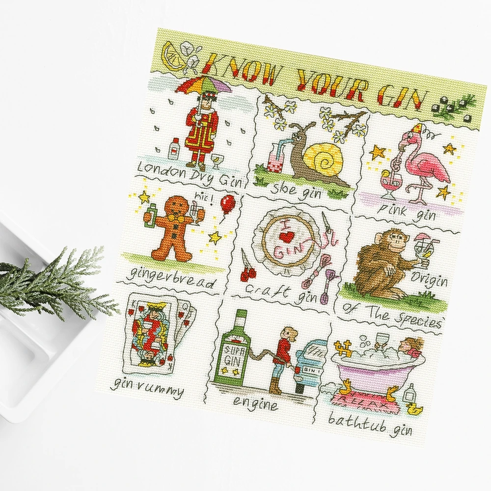 Bothy Threads Cross stitch kit "Know Your Gin" XHS10 26x28 cm
