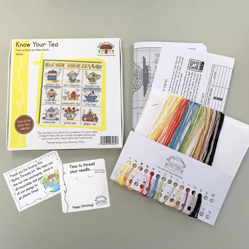 Bothy Threads Cross stitch kit "Know Your Tea" XHS16 26x29 cm