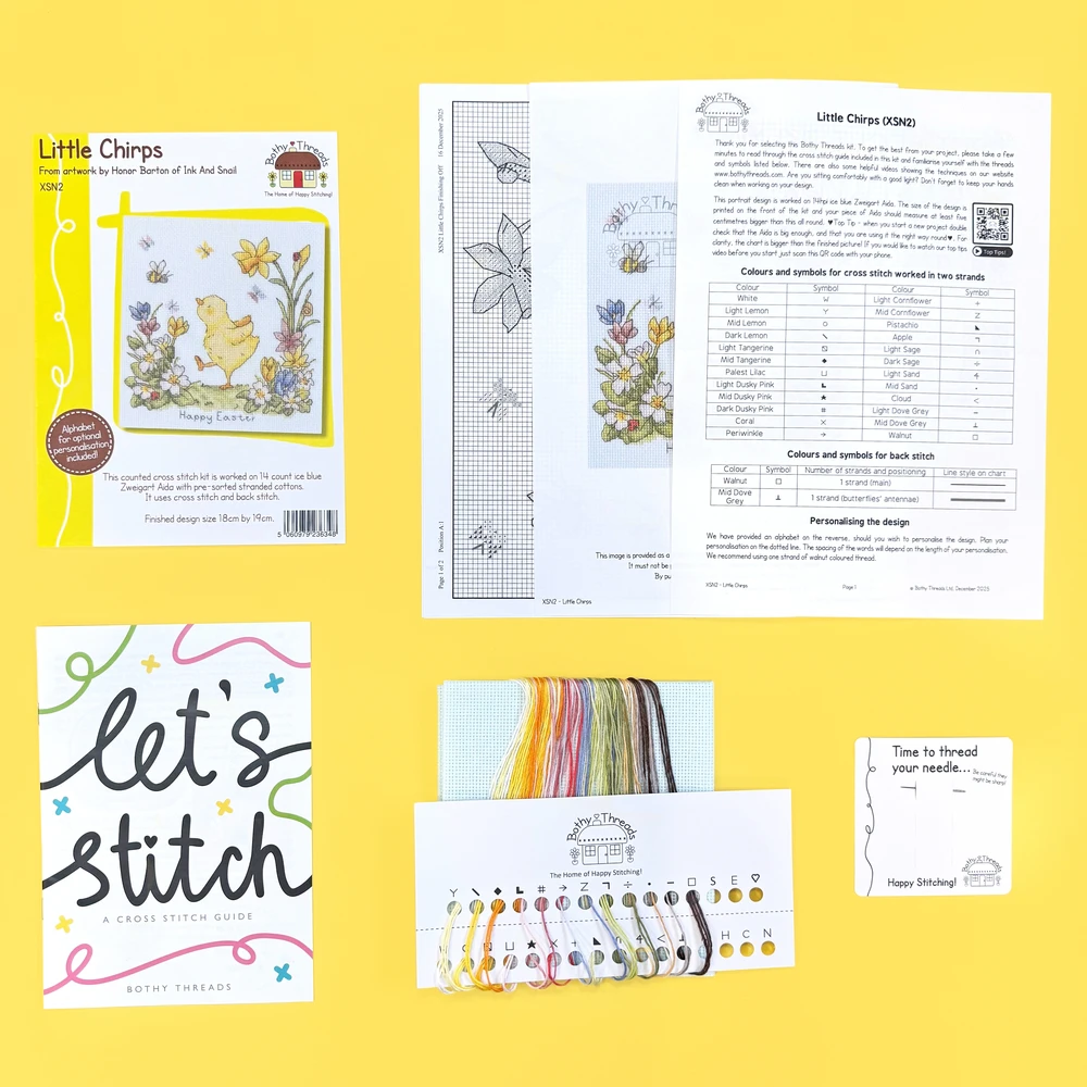 Bothy Threads Cross stitch kit "Little Chirps" XSN2 18x19 cm