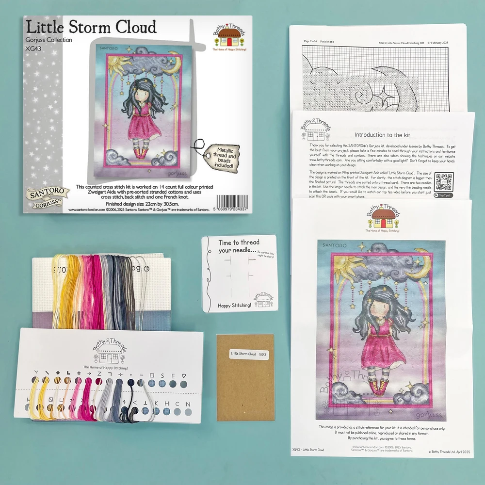 Bothy Threads Cross stitch kit "Little Storm Cloud" XG43 22x30.5 cm